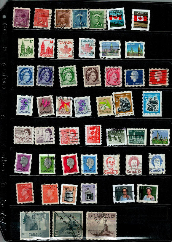 D 116 CANADA USED 50 STAMPS PER STAMP RS 2, TOTAL RS 100