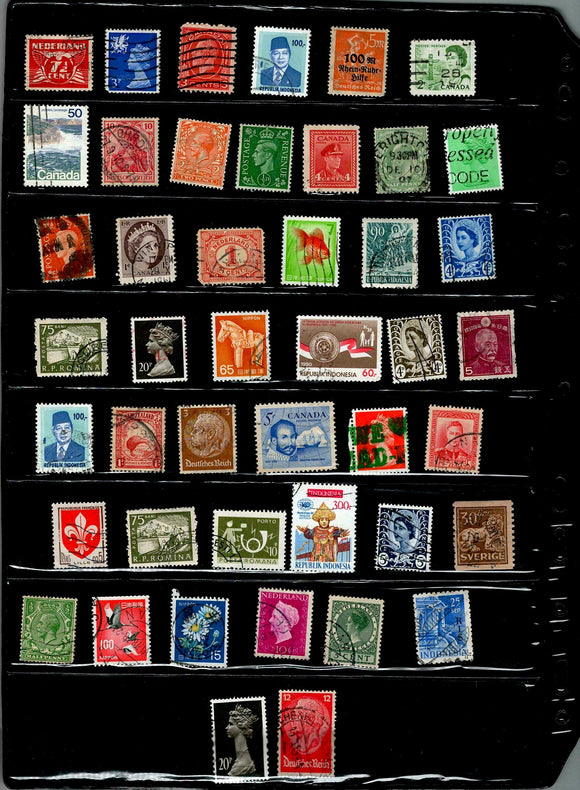 D 117 WORLD WIDE USED 45 STAMPS PER STAMP RS 2, TOTAL RS 90