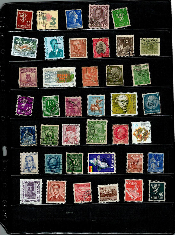D 119 WORLD WIDE USED 40 STAMPS PER STAMP RS 2, TOTAL RS 80
