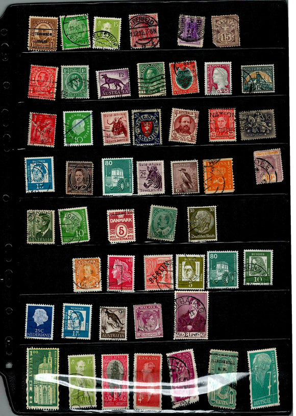 D 120 WORLD WIDE USED 50 STAMPS PER STAMP RS 2, TOTAL RS 100
