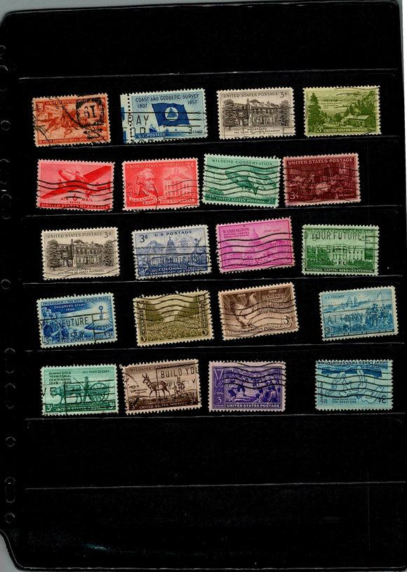 D 129 US USED 20 STAMPS PER STAMP RS 2, TOTAL RS 40