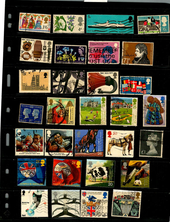 D 197 GB USED 30 STAMPS, PER STAMPS RS 2 , TOTAL RS 60