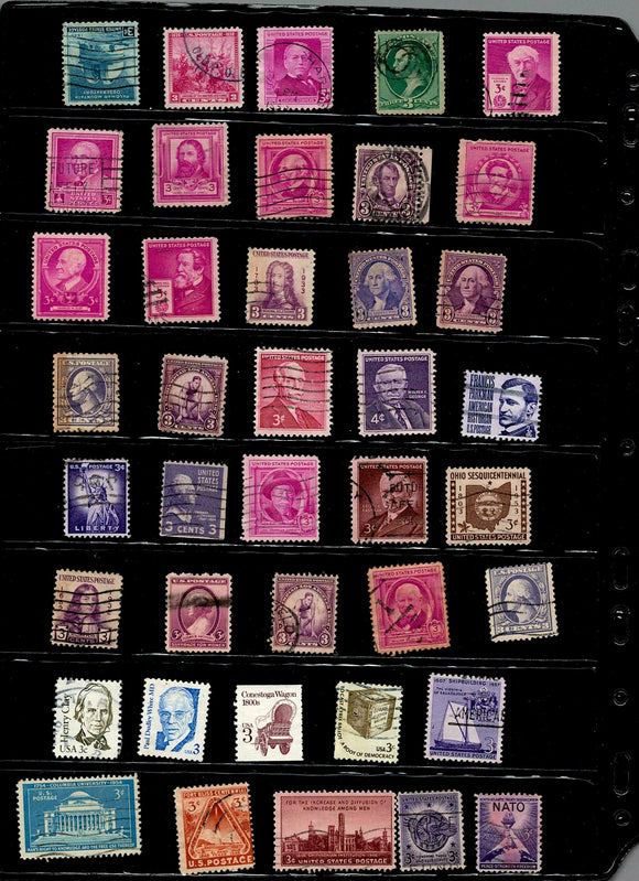 D 102 US USED 40 STAMPS PER STAMP RS 2, TOTAL RS 80