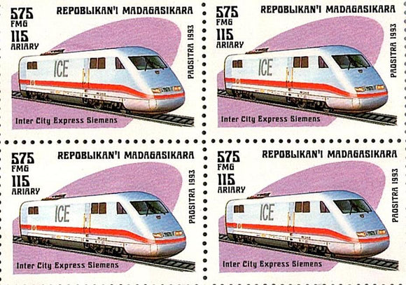 D 228 MADAGASCAR MNH BLOCK TRAIN LOCOMOTIVE RS 40