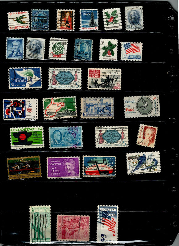 D 186 US USED 30 STAMPS, PER STAMPS RS 2, TOTAL RS 60