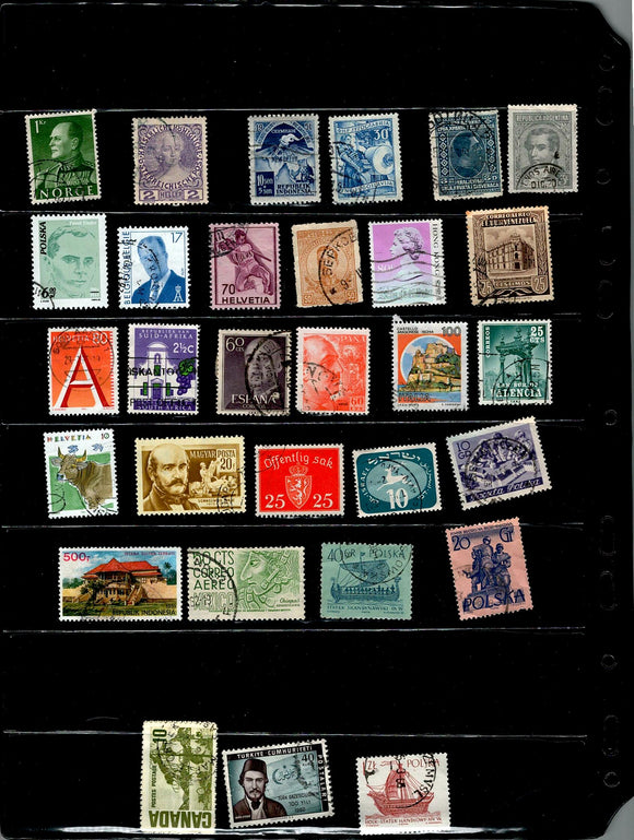 D 175 WORLD WIDE USED 30 STAMPS, PER STAMPS RS 2, TOTAL RS 60