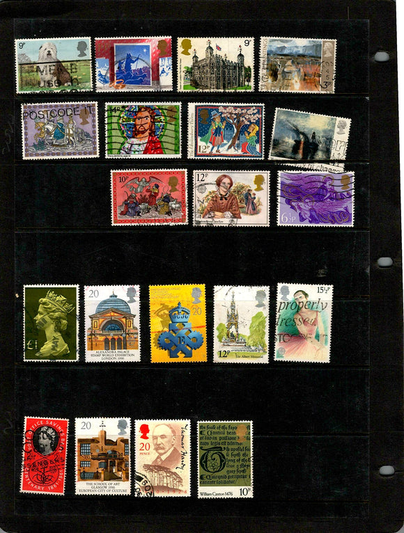 D 105 GB USED 20 STAMPS PER STAMP RS 2, TOTAL RS 40