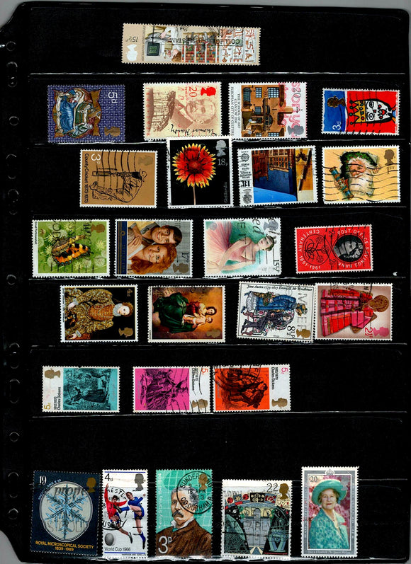 D 106 GB USED 25 STAMPS PER STAMP RS 2, TOTAL RS 50
