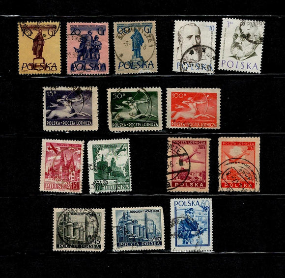 D 217 POLAND USED 15 STAMPS PER STAMP RS 2, TOTAL RS 30