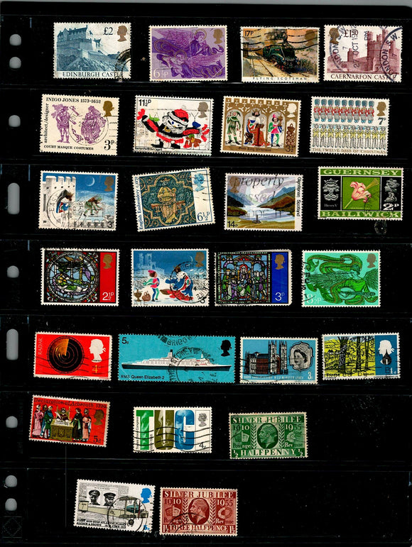 D 161 GB USED 25 STAMPS, PER STAMPS RS 2, TOTAL RS 50