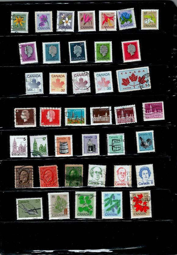 D 218 CANADA USED 40 STAMPS PER STAMP RS 2, TOTAL RS 80