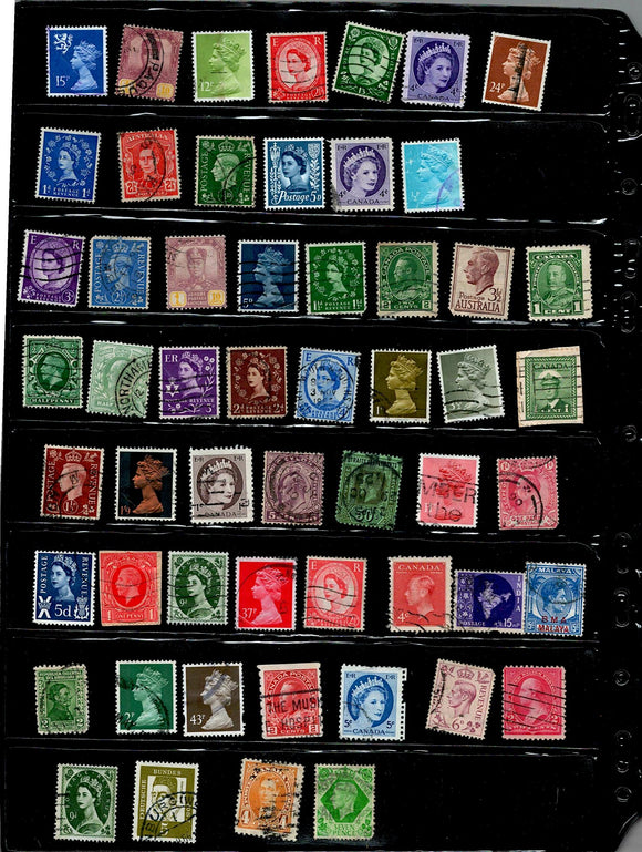 D 137 WORLD WIDE USED 55 STAMPS PER STAMP RS 2, TOTAL RS 110