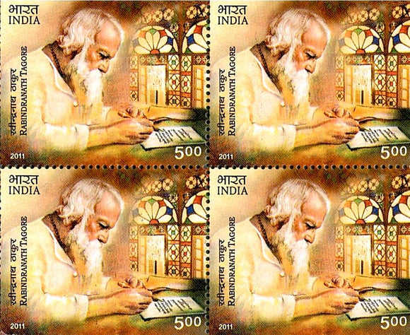 D 306 INDIA MNH BLOCK , RABINDRANATH TAGORE RS 40