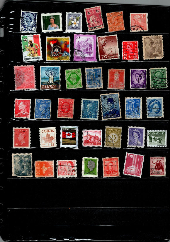 D 139 WORLD WIDE USED 40 STAMPS PER STAMP RS 2, TOTAL RS 80