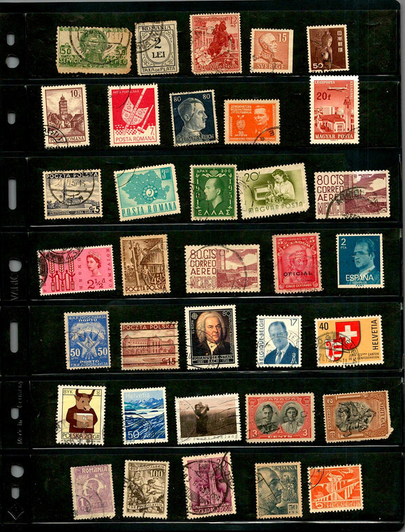 D 115 WORLD WIDE USED 35 STAMPS PER STAMP RS 2, TOTAL RS 70