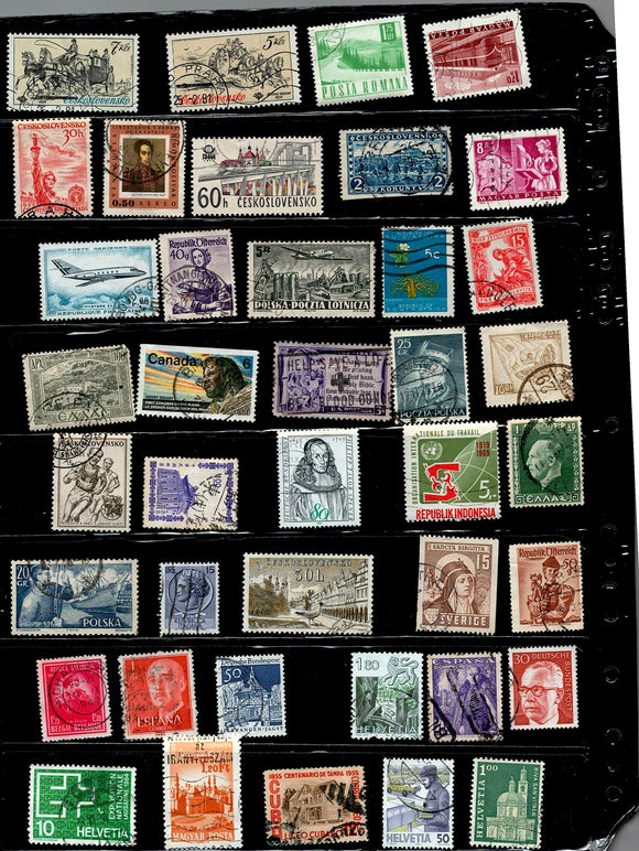 D 183 WORLD WIDE USED 40 STAMPS, PER STAMPS RS 2, TOTAL RS 80