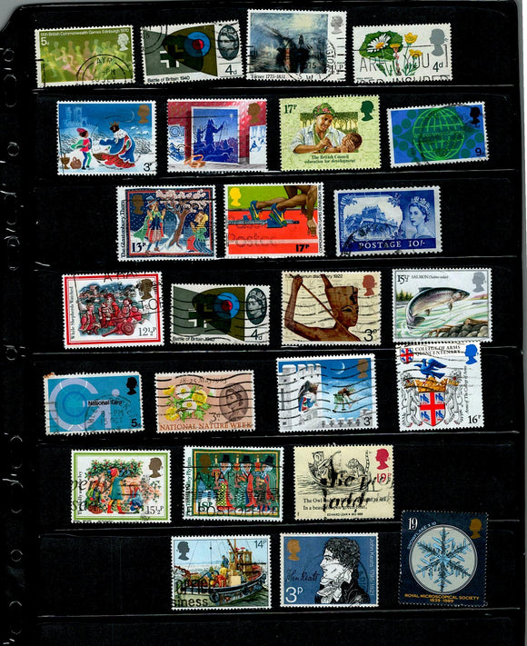 D 207 GB USED 25 STAMPS, PER STAMPS RS 2 , TOTAL RS 50