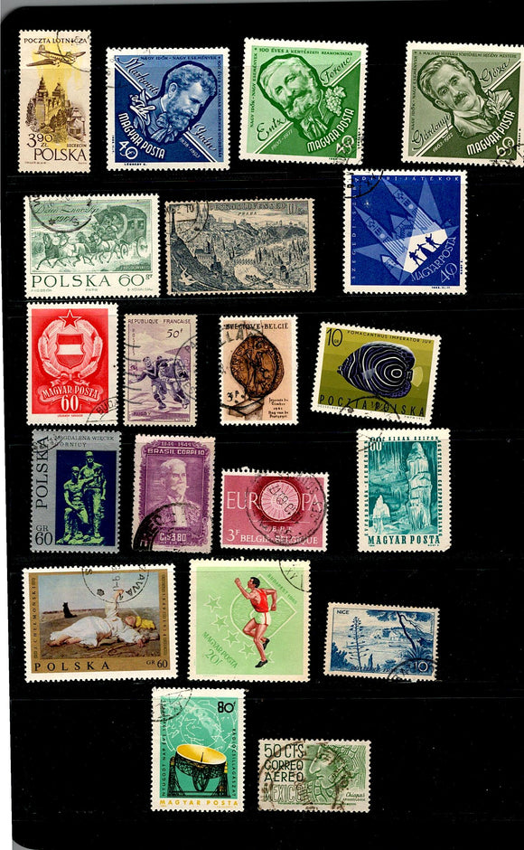 D 184 WORLD WIDE USED 20 STAMPS, PER STAMPS RS 2, TOTAL RS 40