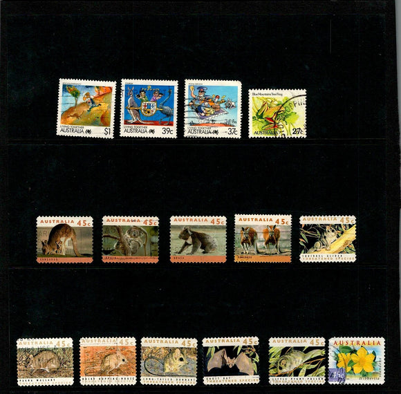 D 209 AUSTRALIA USED 15 STAMPS, PER STAMPS RS 2 , TOTAL RS 30